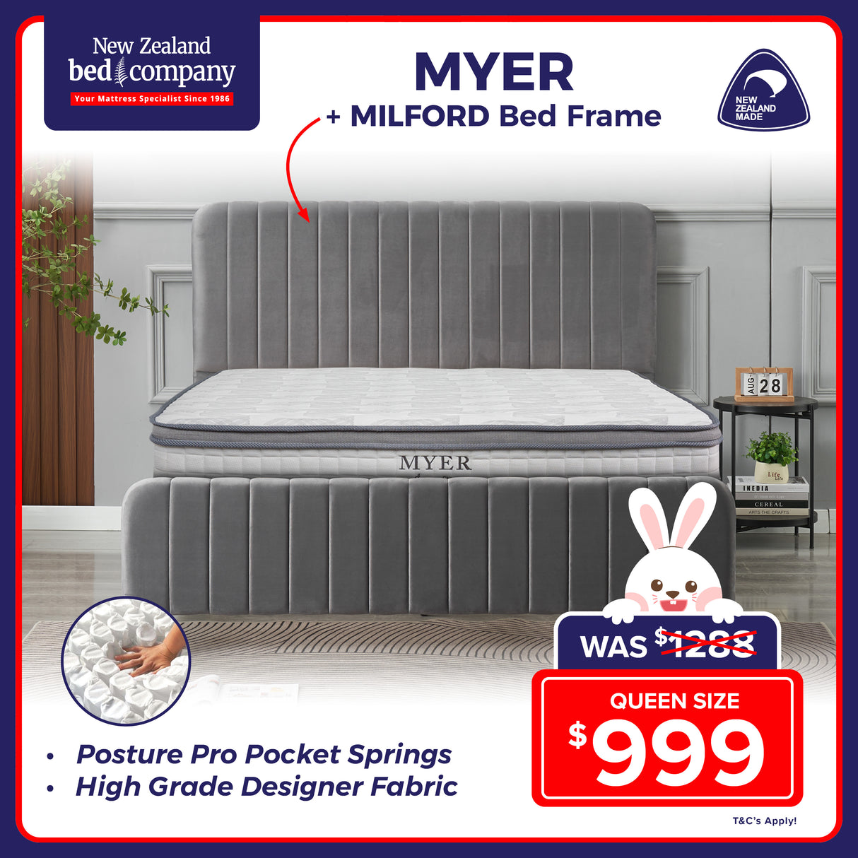 Myer Queen Mattress with Milford Bed Frame