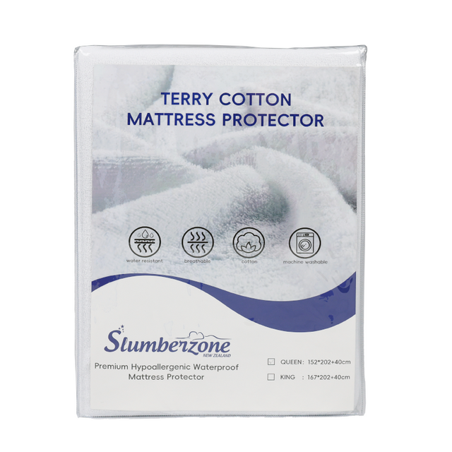Terry Cotton Mattress Protector - SLEEP CITY NZ 