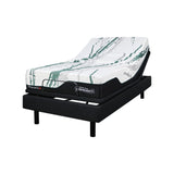 Marble-patterned adjustable Ergonomic mattress on a black adjustable bed frame with 'Serene Zone Ergonomic' branding.
