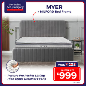 Myer Queen Mattress with Milford Bed Frame - NEW ZEALAND BED COMPANY
